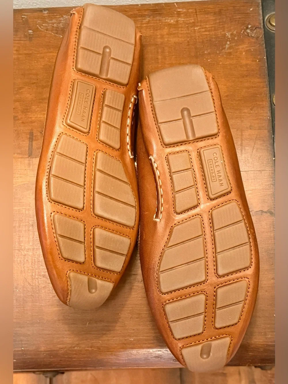 Cole Haan Tan Leather Driver Penny Loafers